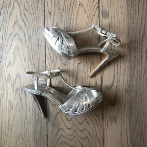 Antonio Melani Silver Strappy Heels